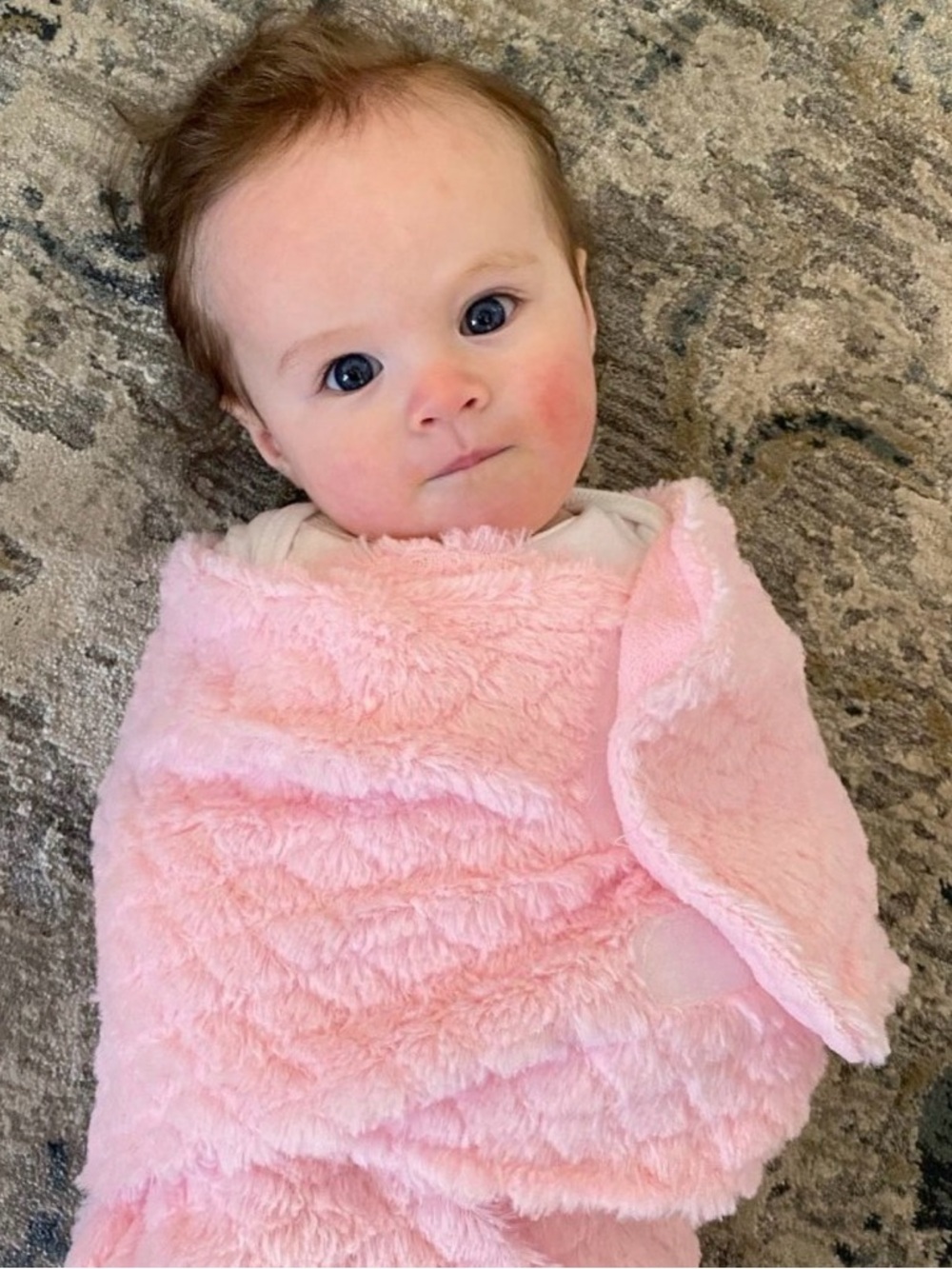 Everyday Kids Newborn Swaddle Blanket- Plush Faux Fur Swaddle Sack with Soft